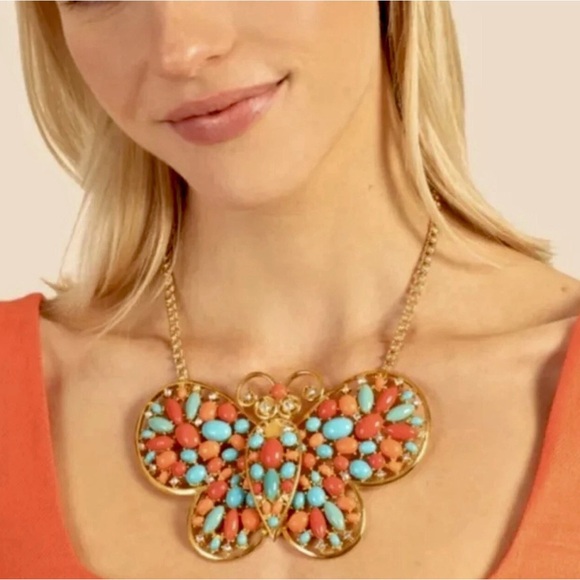 Rare Kenneth Jay Lane KJL Butterfly Necklace New - Picture 1 of 5